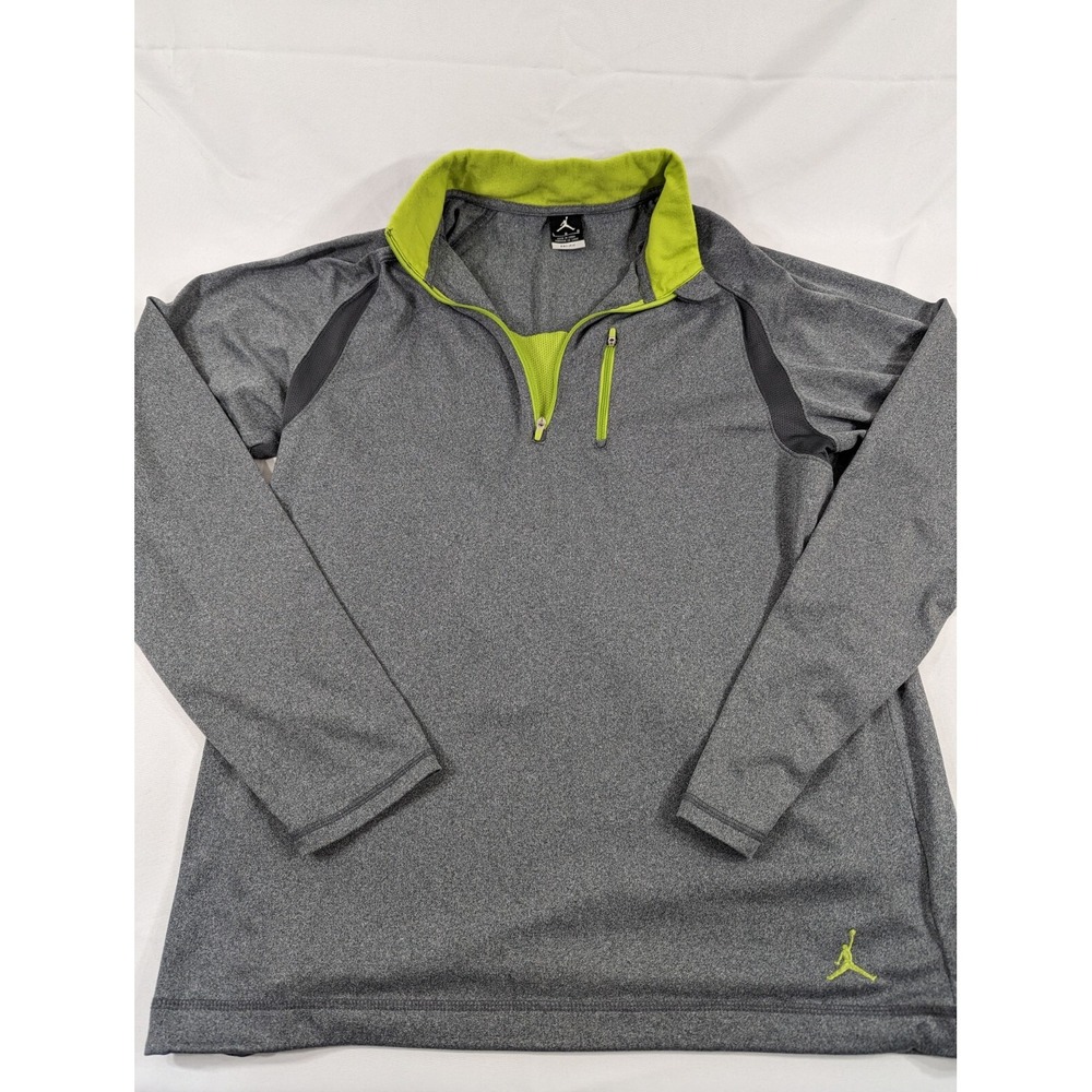Vintage Nike Jordan  Mesh Web Quarter-Zip Warm-Up Shirt‎ Mens Large